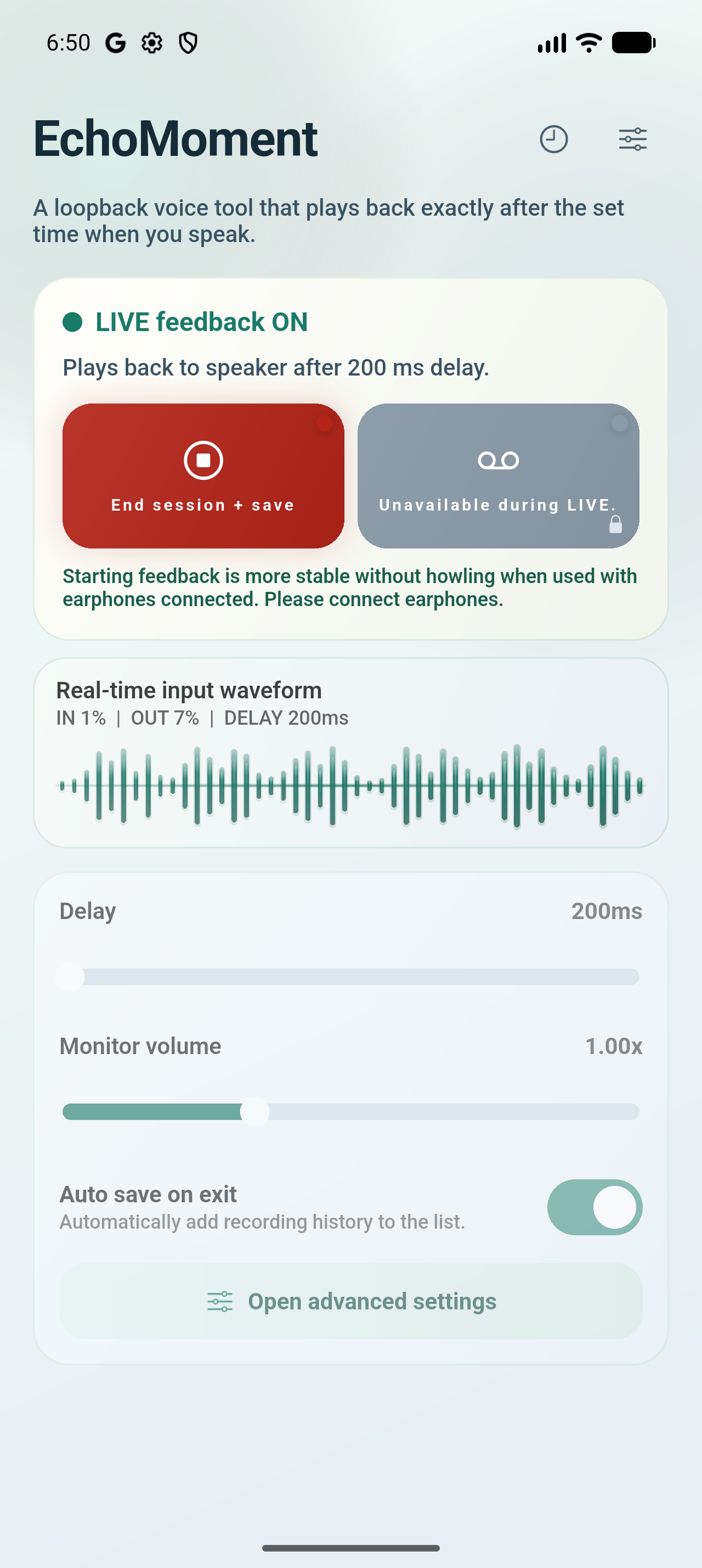 EchoMoment β Live voice feedback