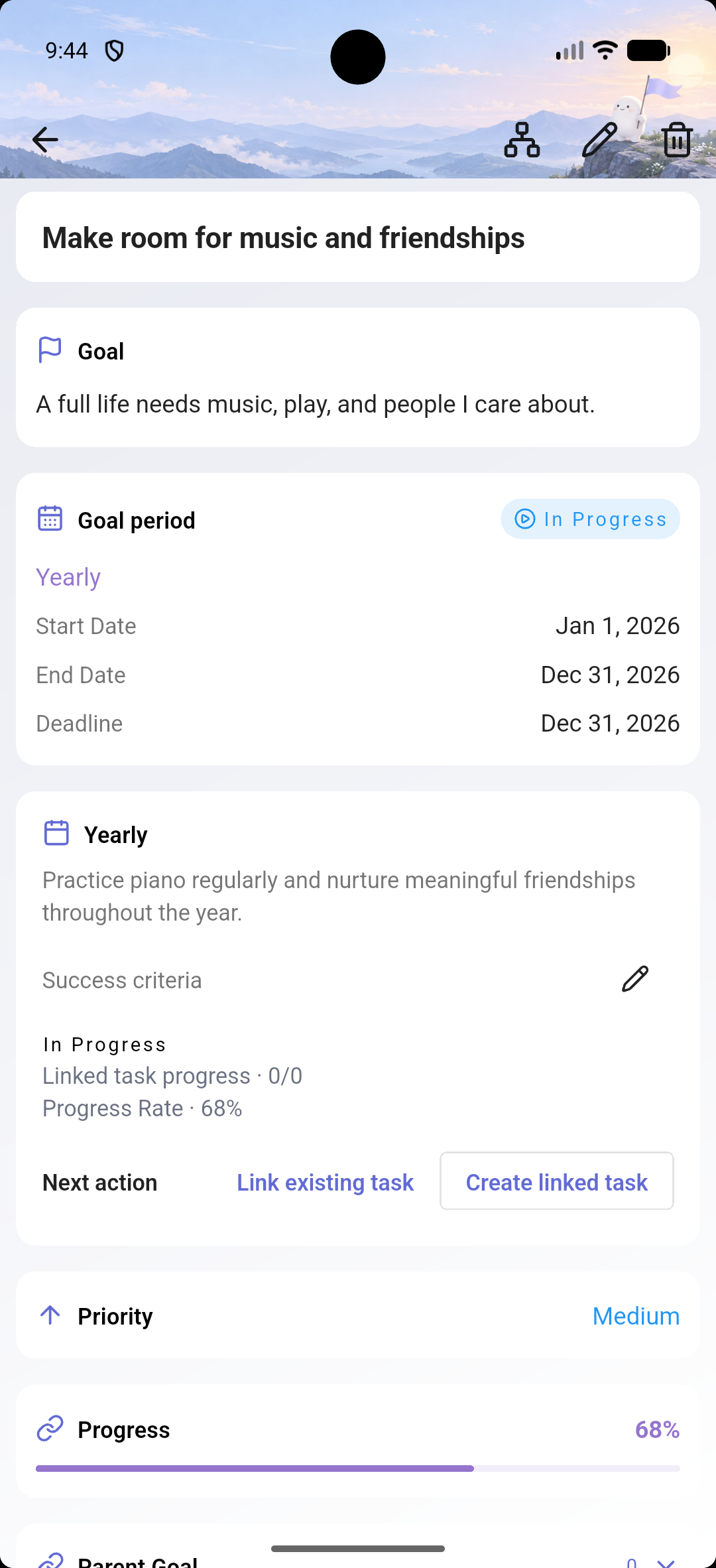 HaruSync β Goal details